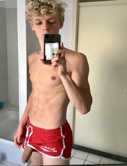 Blonde twink with a big cock