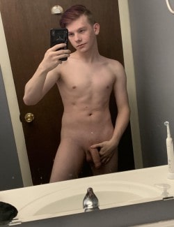 Boy with a smooth shaved cock