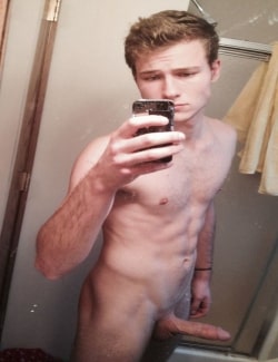Hard cock with shaved pubes