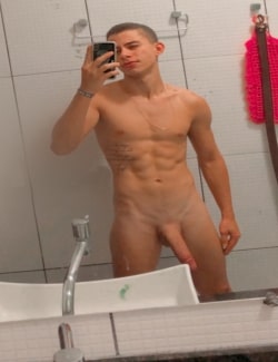 Nude fit boy with a big cock