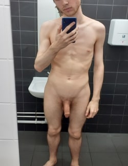 Soft cock in the mirror