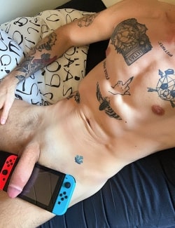 Tattooed guy with a big penis