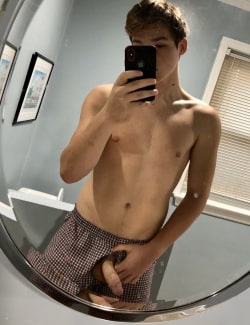 Cutie with his cock peeking out