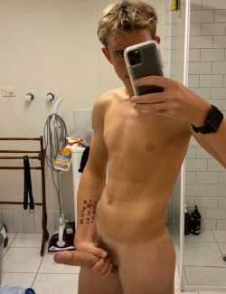 Mirror boy with a big dick