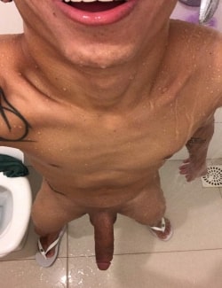 Very big smooth shaved cock