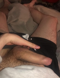 Big cock with dark pubic hair