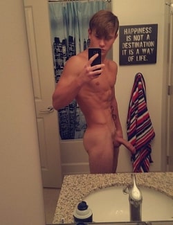 Nude boy with a long cock