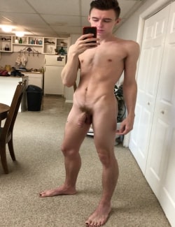 Selfie boy with hairy dick